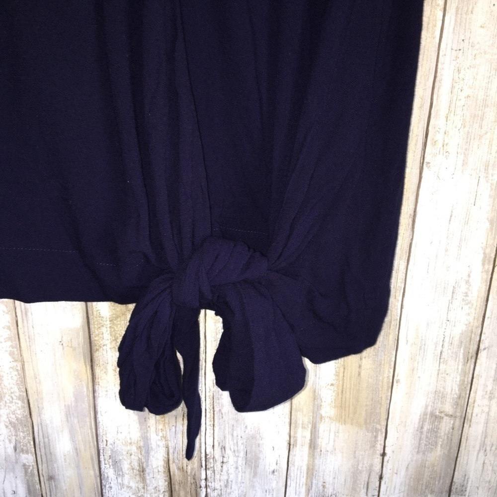Entro Navy Wrap Blouse - Picture 2 of 6